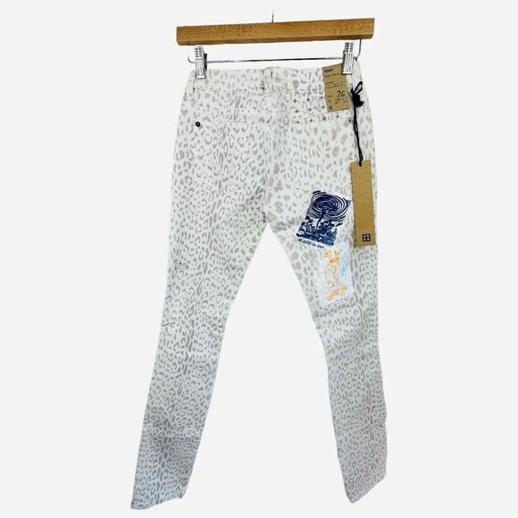 Ksubi Super Skinny White Leopard Print Jeans NWT 26 - Picture 5 of 7